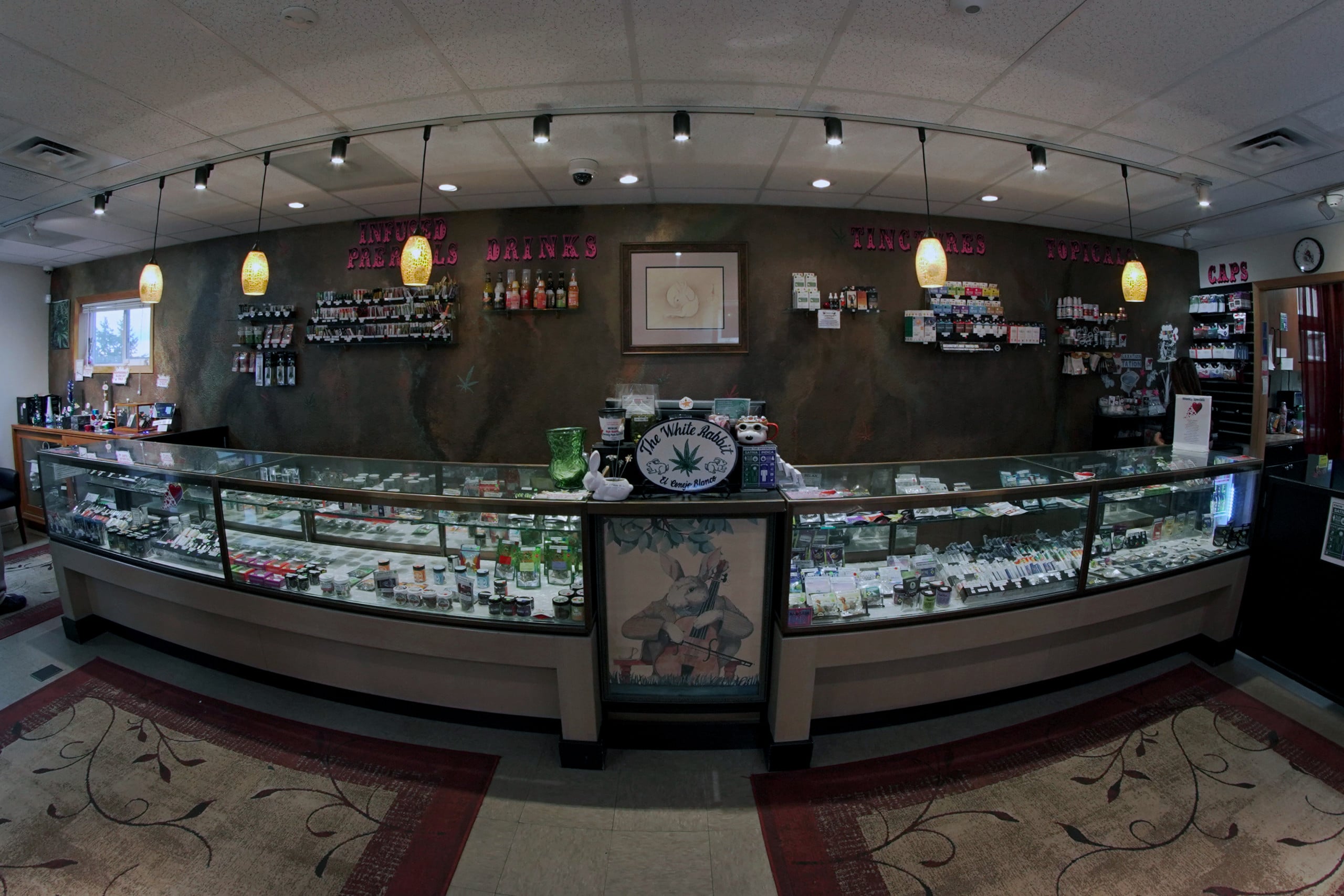 White Rabbit Cannabis Franchise product display counter